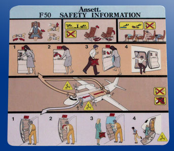 SAFETY CARD - FOKKER F50